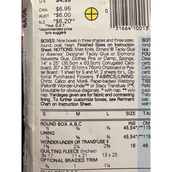 Butterick 6656 sewing pattern decorative hat boxes - Picture 4 of 8